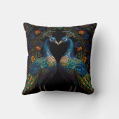 Mooi majestueus pauwenpaar kussen (Achterkant)