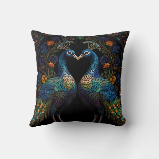 Mooi majestueus pauwenpaar kussen (Achterkant)
