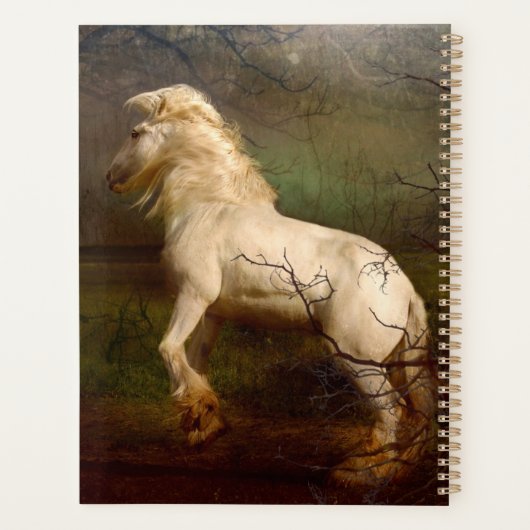 Mooi majestueus wit paard planner (Achterkant)