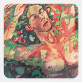 Mooi Man Acryl Schilderen Vierkante Sticker (Voorkant)