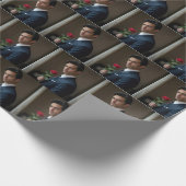 Mooi Man met een rode roos Cadeaupapier (Hoek)