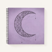Mooi Mandala Crescent Moon Design Patroon Notitieboek (Voorkant)