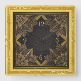 Mooi mandala goud vierkante klok