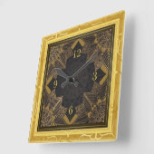 Mooi mandala goud vierkante klok (Hoek)