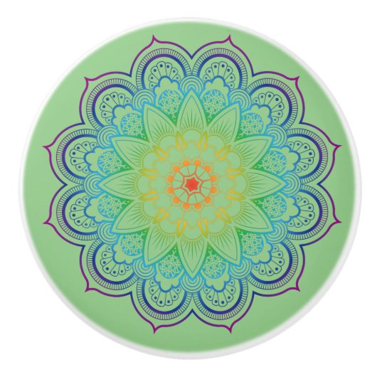 Mooi Mandala Keramische Knop (Voorkant)
