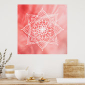 Mooi Mandala op roze achtergrond Poster (Keuken)