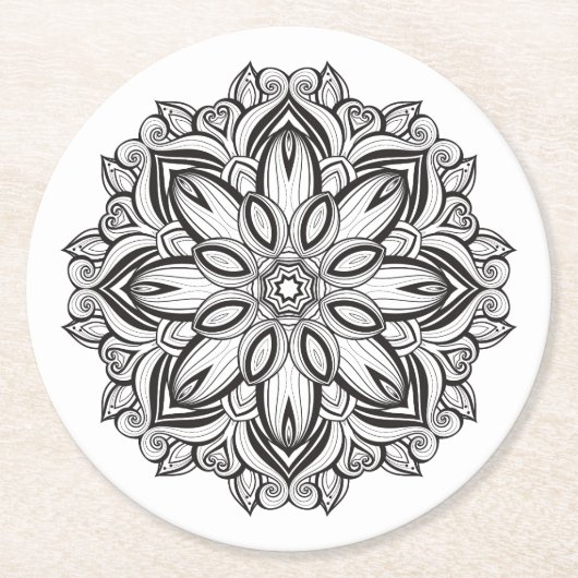 Mooi Mandala Ronde Kartonnen Onderzetter (Voorkant)