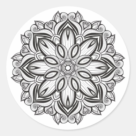 Mooi Mandala Ronde Sticker (Voorkant)