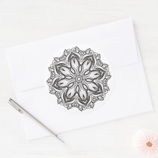 Mooi Mandala Ronde Sticker (Envelop)