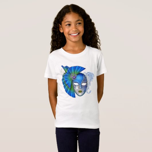 Mooi Mardi Gras-masker T-shirt (Voorkant volledig)