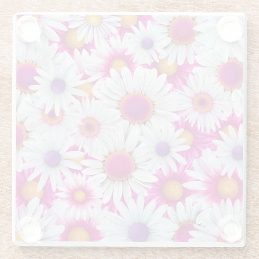 Mooi Marguerite Flowers Onderzetter Glazen Onderzetter (Achterkant)