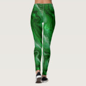 Mooi marmeren patroon in smaragdgroen leggings (Achterkant)