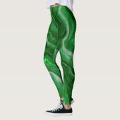 Mooi marmeren patroon in smaragdgroen leggings (Links)