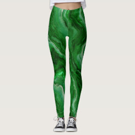 Mooi marmeren patroon in smaragdgroen leggings
