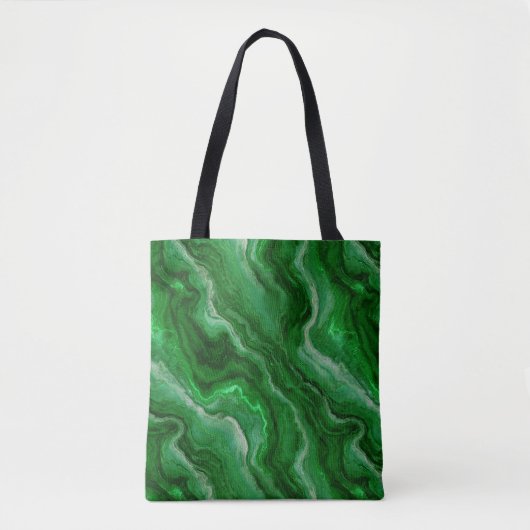 Mooi marmeren patroon in smaragdgroen tote bag (Voorkant)
