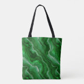 Mooi marmeren patroon in smaragdgroen tote bag (Achterkant)