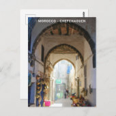 Mooi Marokko Blauw Oude Stad Souvenir Briefkaart (Voorkant / Achterkant)