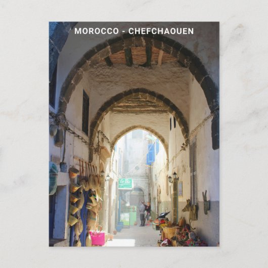 Mooi Marokko Blauw Oude Stad Souvenir Briefkaart (Voorkant)