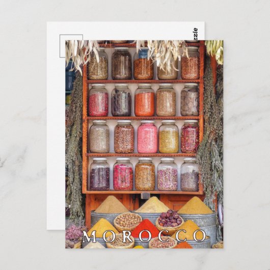 Mooi Marokko Marrakesh Rode Oude Stad Souvenir Briefkaart (Voorkant / Achterkant)