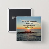 MOOI MATTHEW 19:26 FOTODESIGN VIERKANTE BUTTON 5,1 CM (Voorkant /achterkant)
