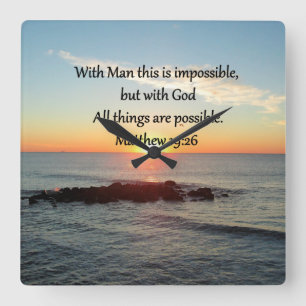 MOOI MATTHEW 19:26 FOTODESIGN VIERKANTE KLOK