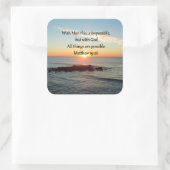 MOOI MATTHEW 19:26 FOTODESIGN VIERKANTE STICKER (Tas)