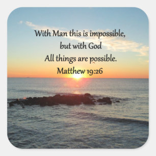 MOOI MATTHEW 19:26 FOTODESIGN VIERKANTE STICKER