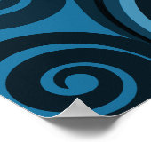 Mooi Medium-Blue Fern Frond Curls Poster (Hoek)