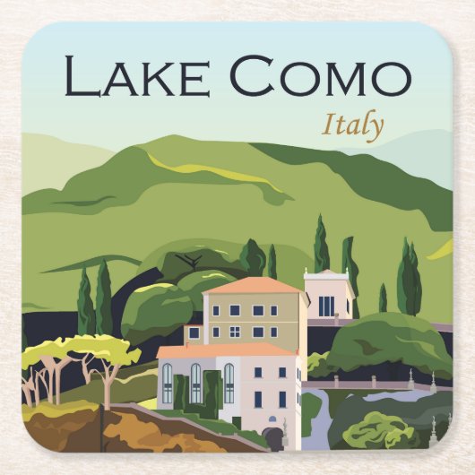 Mooi meer Como Italië Kartonnen Onderzetters (Voorkant)
