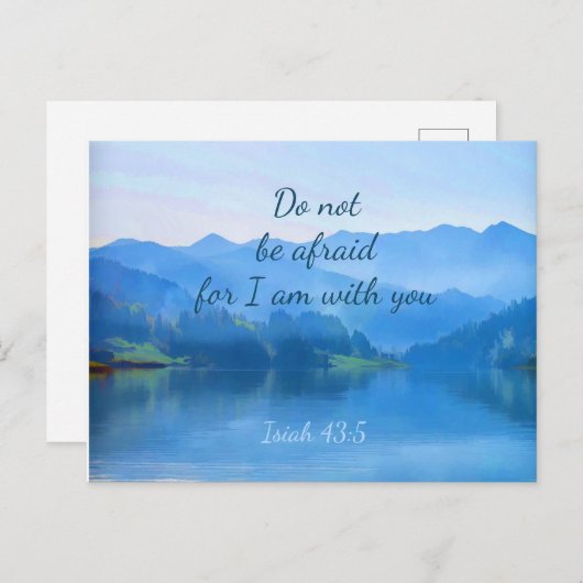 Mooi meer Jesaja 43:5 Inspirerend Bijbel Cl Briefkaart (Voorkant / Achterkant)