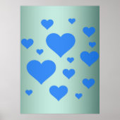 Mooi meerblauw hart poster (Voorkant)