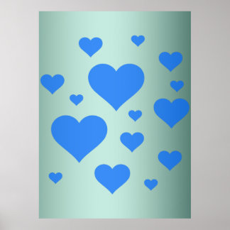 Mooi meerblauw hart poster