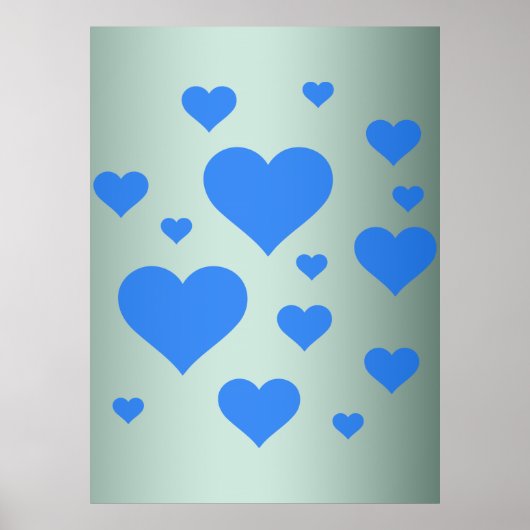 Mooi meerblauw hart poster (Voorkant)