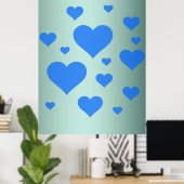 Mooi meerblauw hart poster (Thuiskantoor)