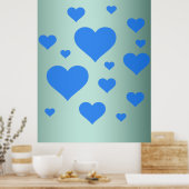 Mooi meerblauw hart poster (Keuken)