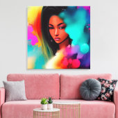 Mooi meisje abstract canvas afdruk (Insitu (Woonkamer))