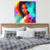 Mooi meisje abstract canvas afdruk (Insitu (Slaapkamer))