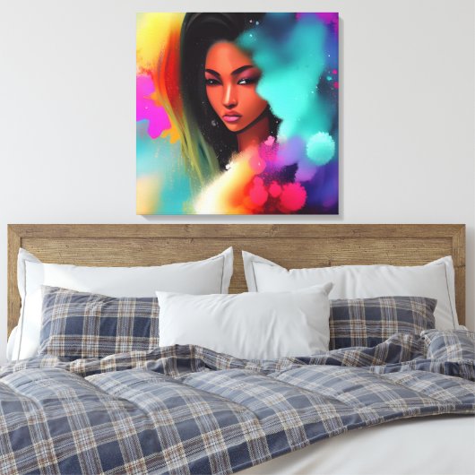 Mooi meisje abstract canvas afdruk (Insitu (Slaapkamer))