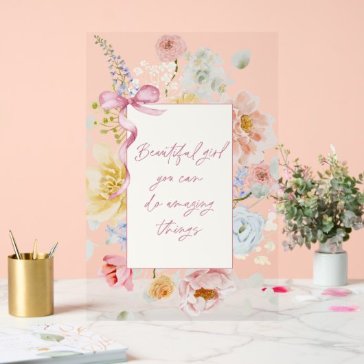 Mooi meisje dat je geweldig kunt doen acryl bord (Huwelijk)