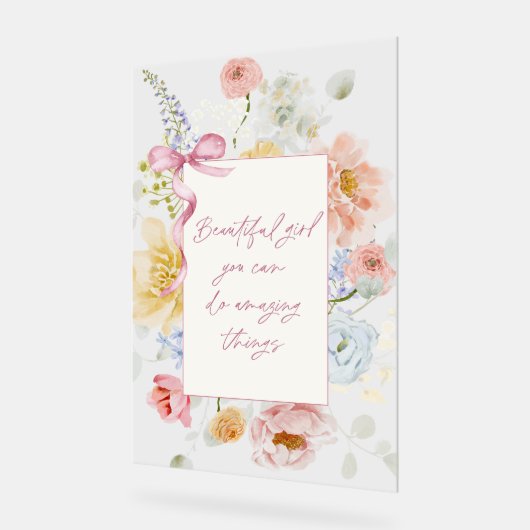 Mooi meisje dat je geweldig kunt doen acryl bord (Hoek)