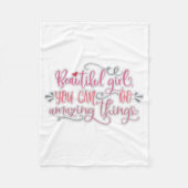 Mooi meisje dat je geweldig kunt doen fleece deken (Voorkant)