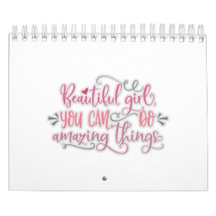 Mooi meisje dat je geweldig kunt doen kalender