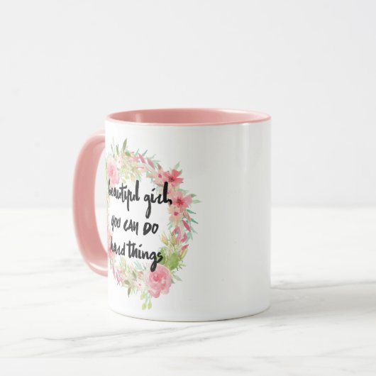 Mooi meisje dat je HARDE DINGEN Mok KUNT DOEN (Voorkant links)