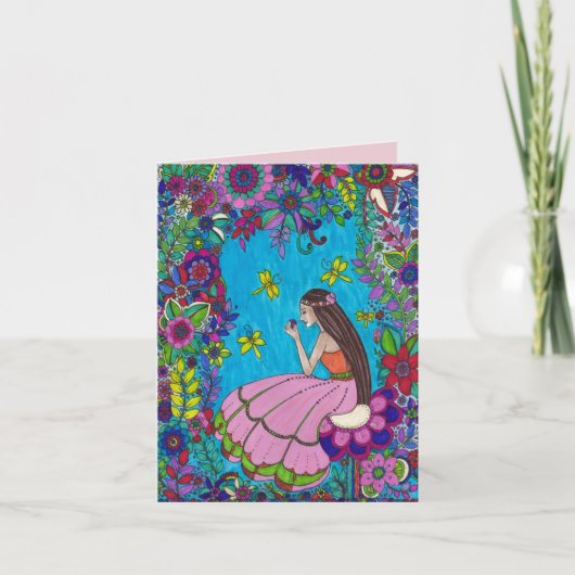 Mooi Meisje, de Mooie Kaart van de Verjaardag - (Voorkant)