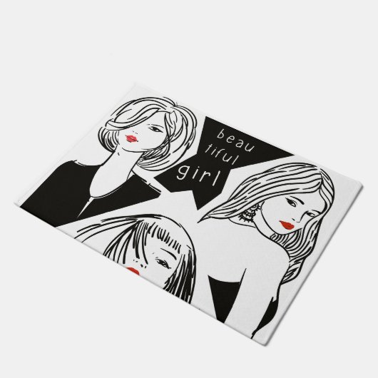 mooi meisje deurmat (Schuin)