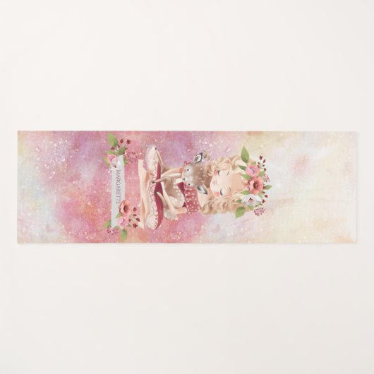 Mooi meisje en heerlijke illustratie yogamat (Voorkant (horizontaal))