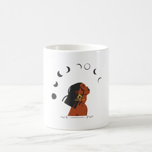 Mooi meisje en maan koffiemok (Center)