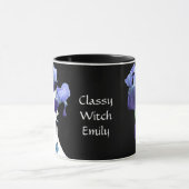 Mooi meisje gezicht blauw iris floral mode glam mok (Midden)