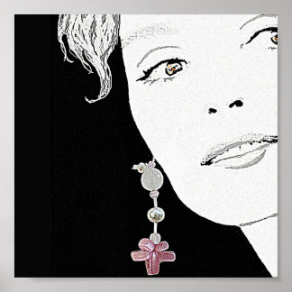 Mooi meisje gezicht mode illustratie beeldende kun poster