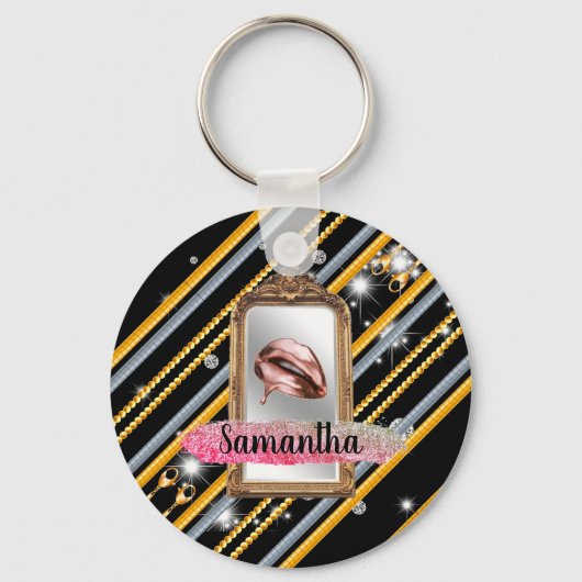 Mooi meisje Gift Elegant Chic Custom Sleutelhanger (Voorkant)